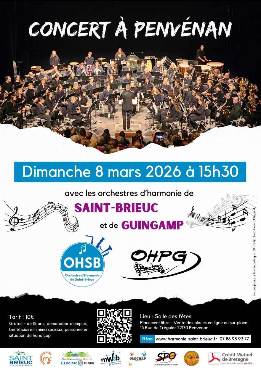 Concert à Penvenan avec 2 orchestre d'harmonie